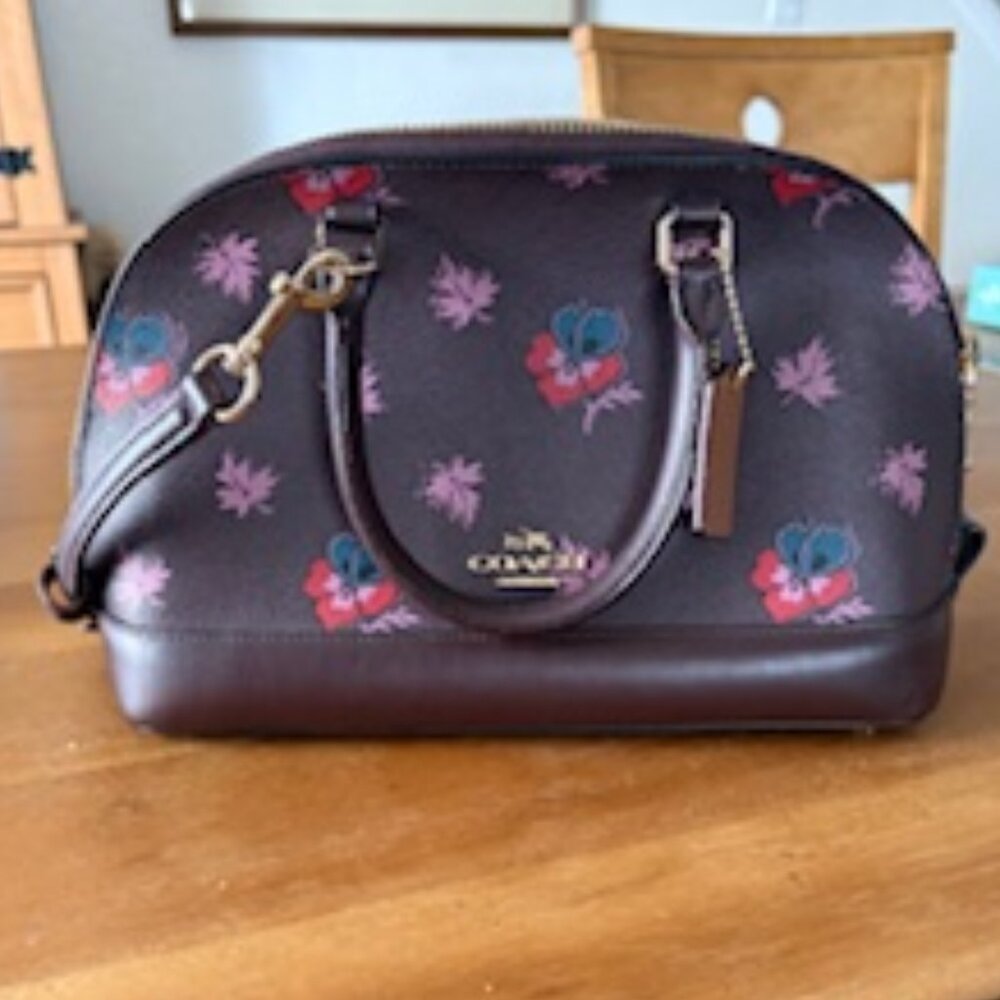 COACH Small Sierra Satchel Wildflowers Oxblood